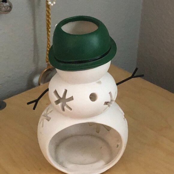 PartyLite Mrs. Snow Tealight Holder Rare Retired - In Box P91130 - Picture 6 of 7